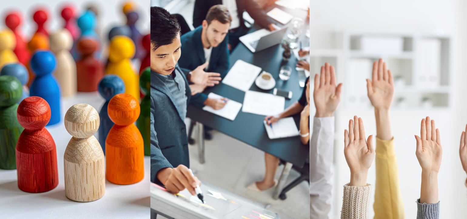 wooden figures people in an office stick figures