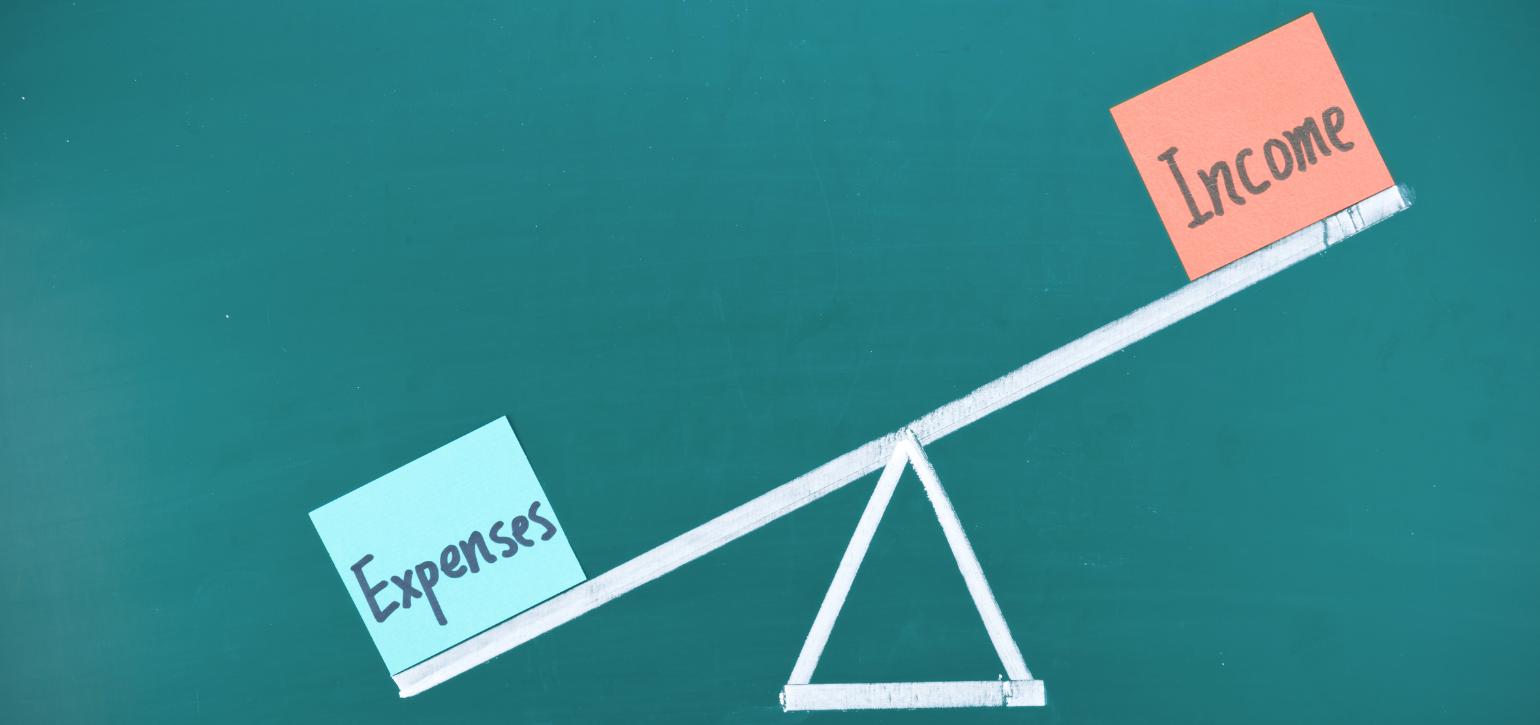 seesaw graphic showing income vs expenses