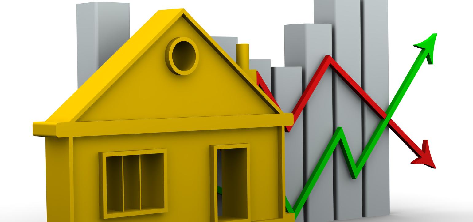 yellow house with graph background