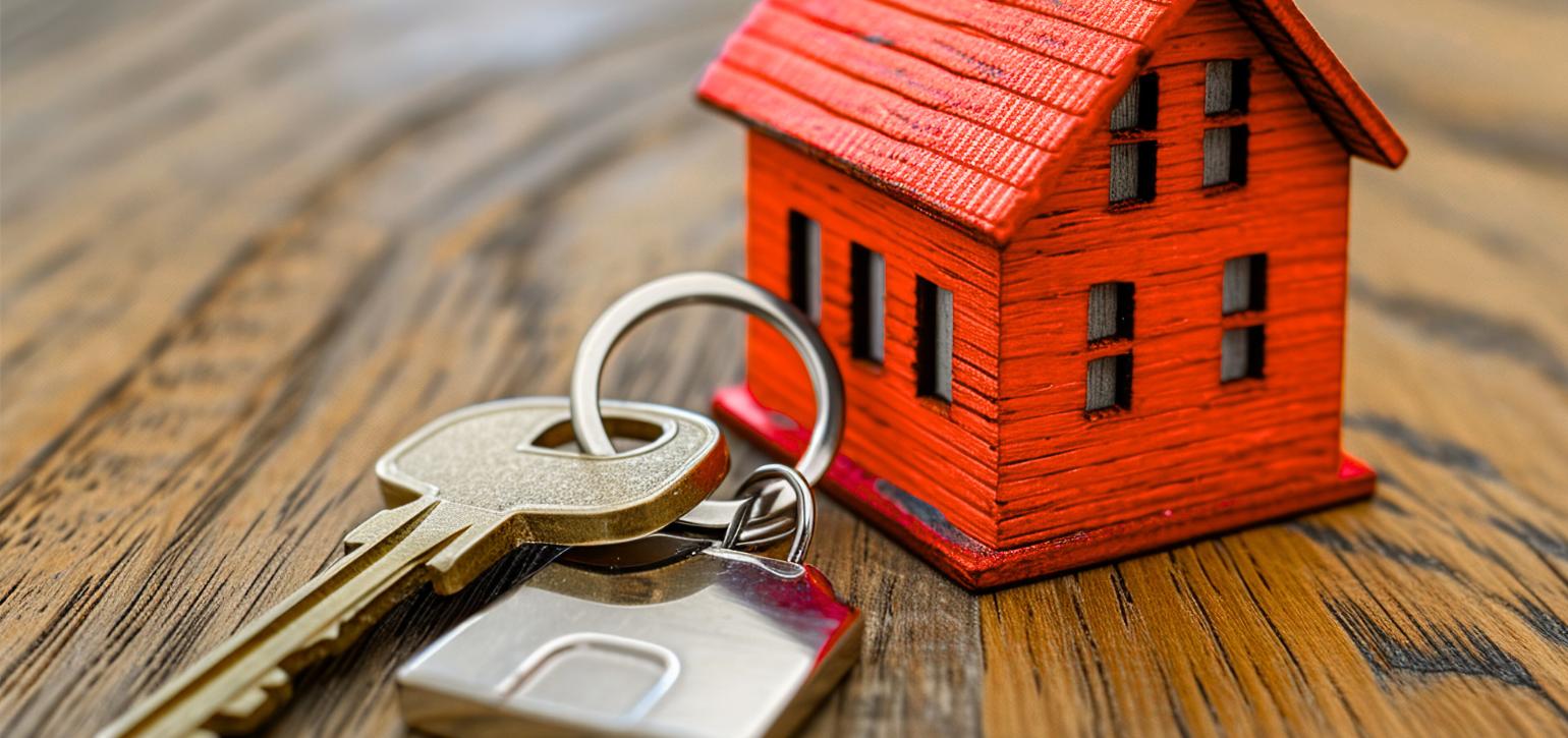 keys and red 3D house model