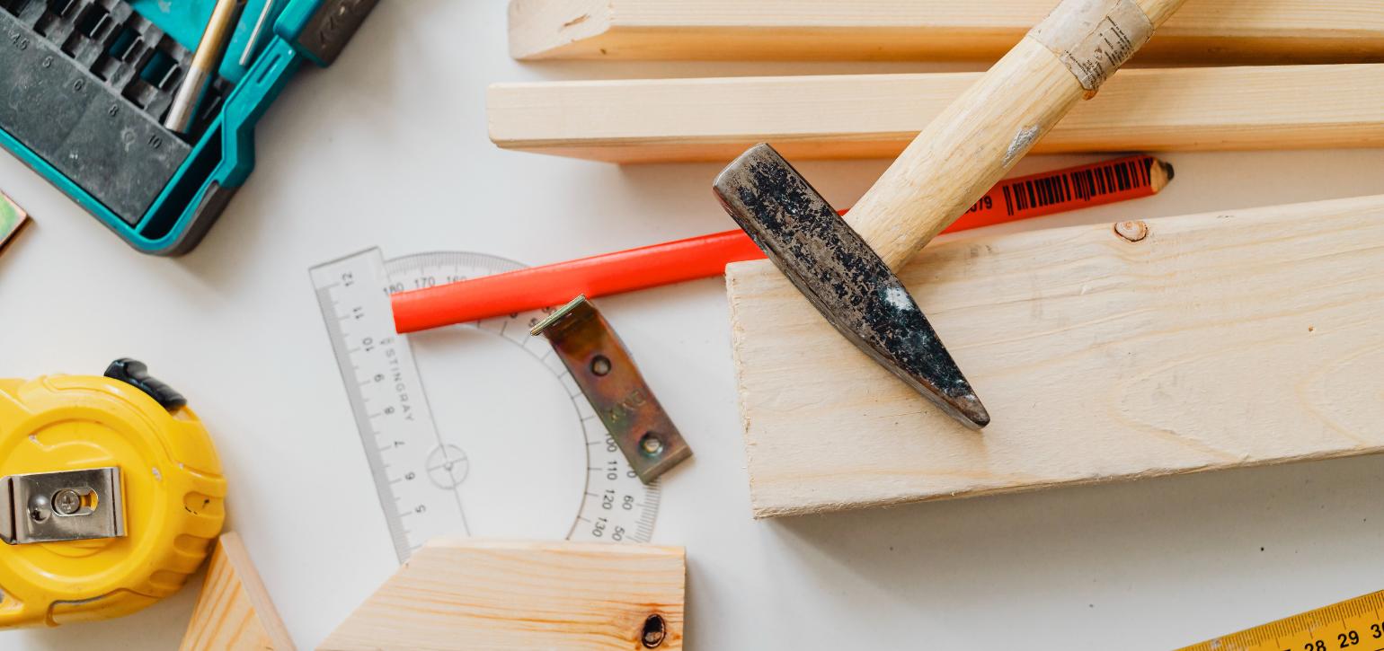 builder's tools on a table