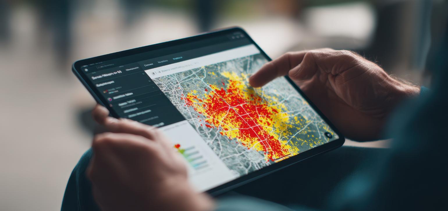 looking at heat map data on a tablet