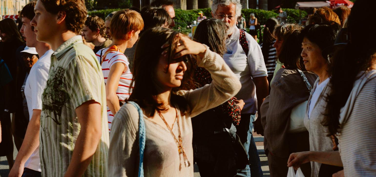 people walking in motion