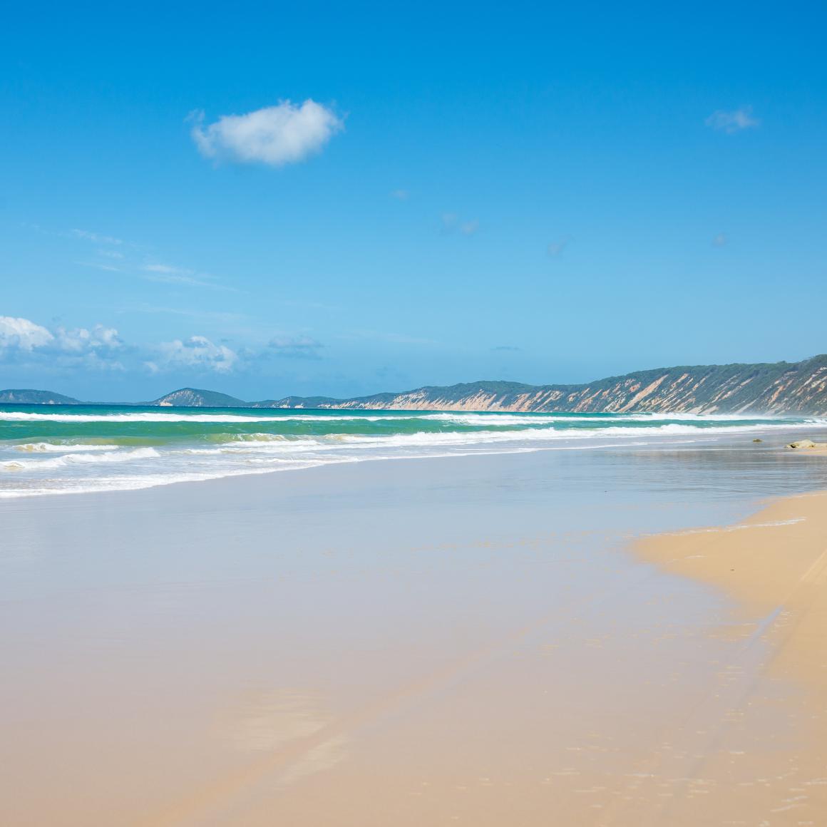 Fraser Island beach shoreline
