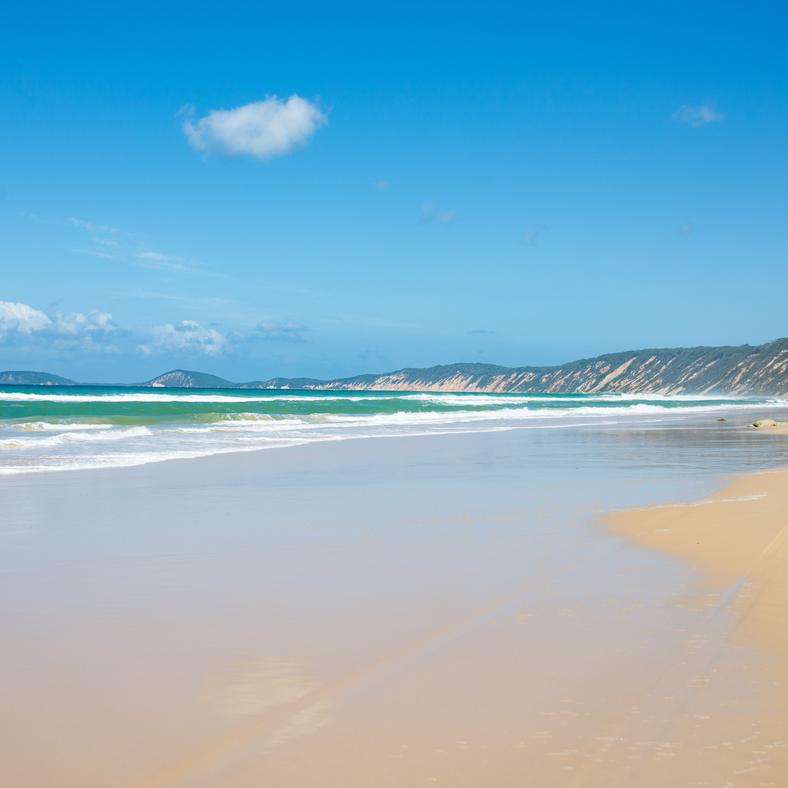 Fraser Island beach shoreline
