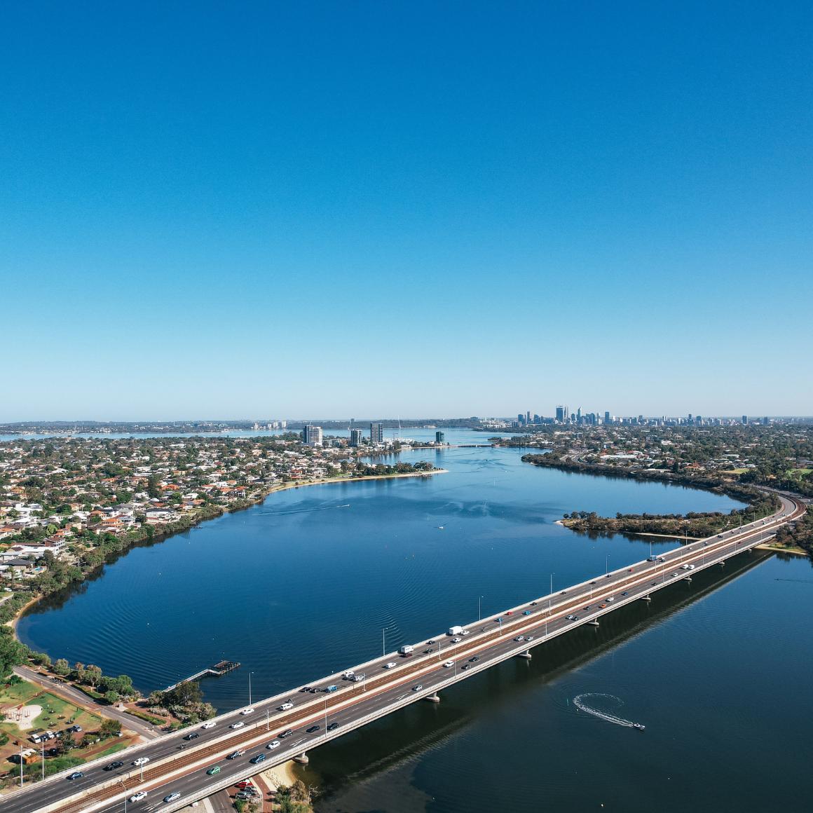 aerial view of Canning bridge