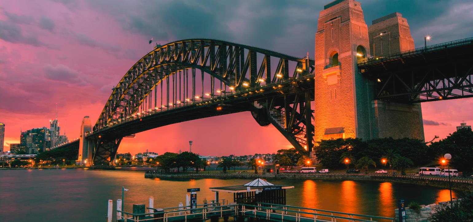 Sydney Harbour Bridge at sunset