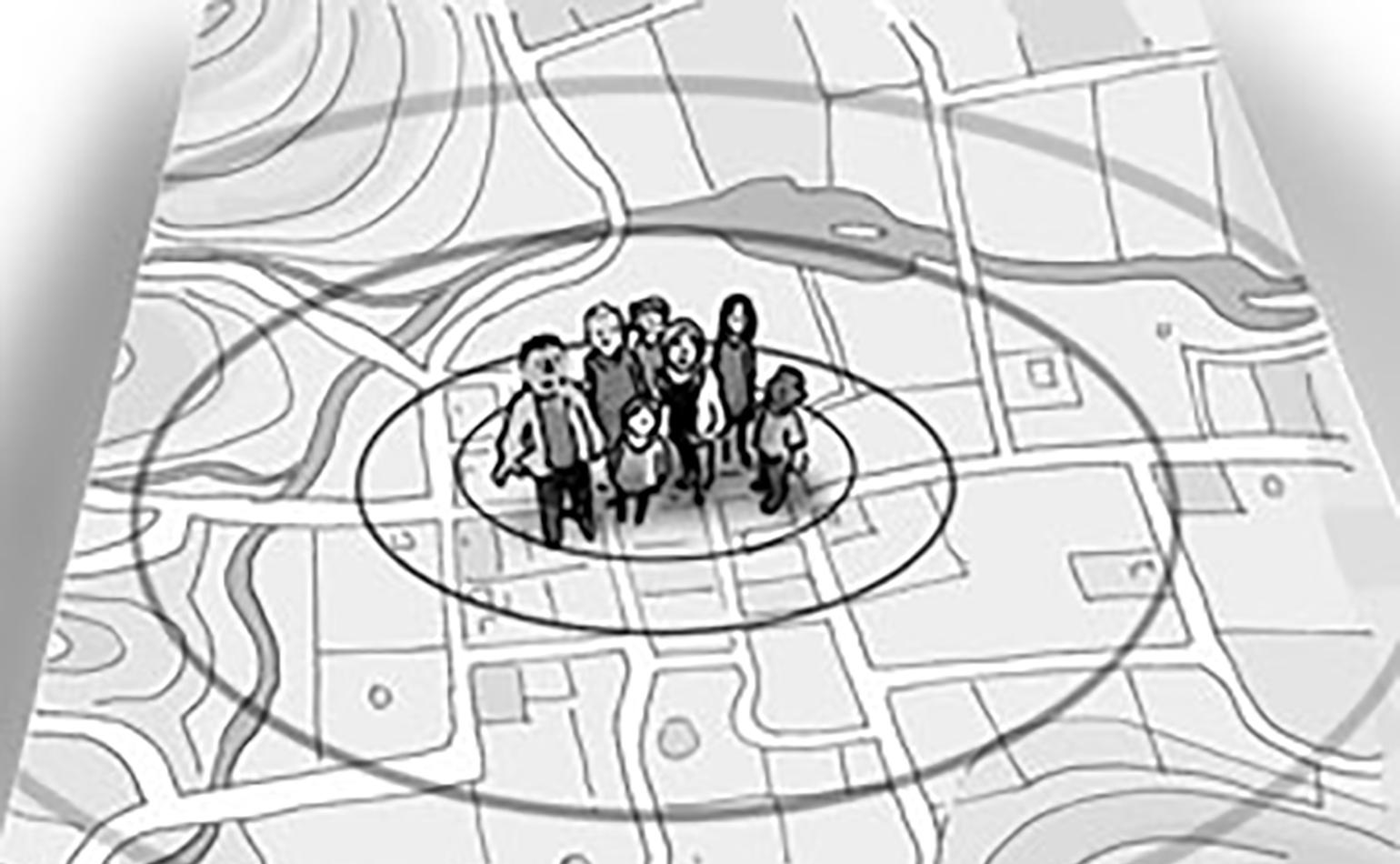 What and where is the centre of population?
