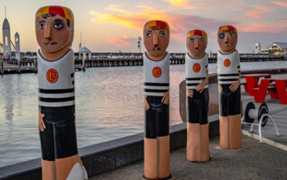 Geelong water front sculptures