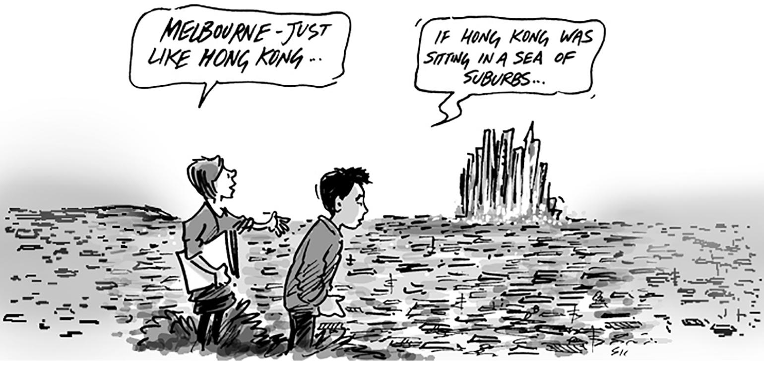 Is Melbourne as dense as Hong Kong?