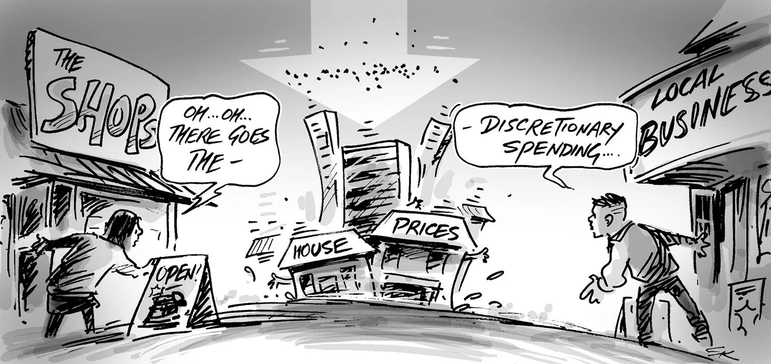 The impact of falling house prices on local economies