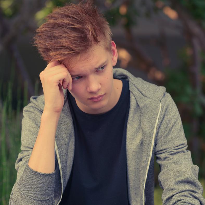 young man looking worried